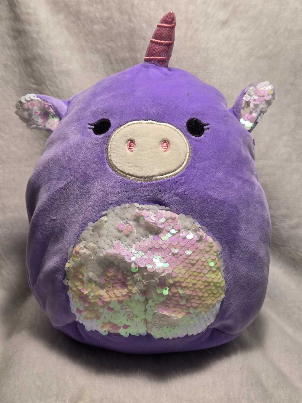 ASTRID the Unicorn Squishmallows Purple 8" Stuffed Toy Sequin Belly NO HANGTAG
